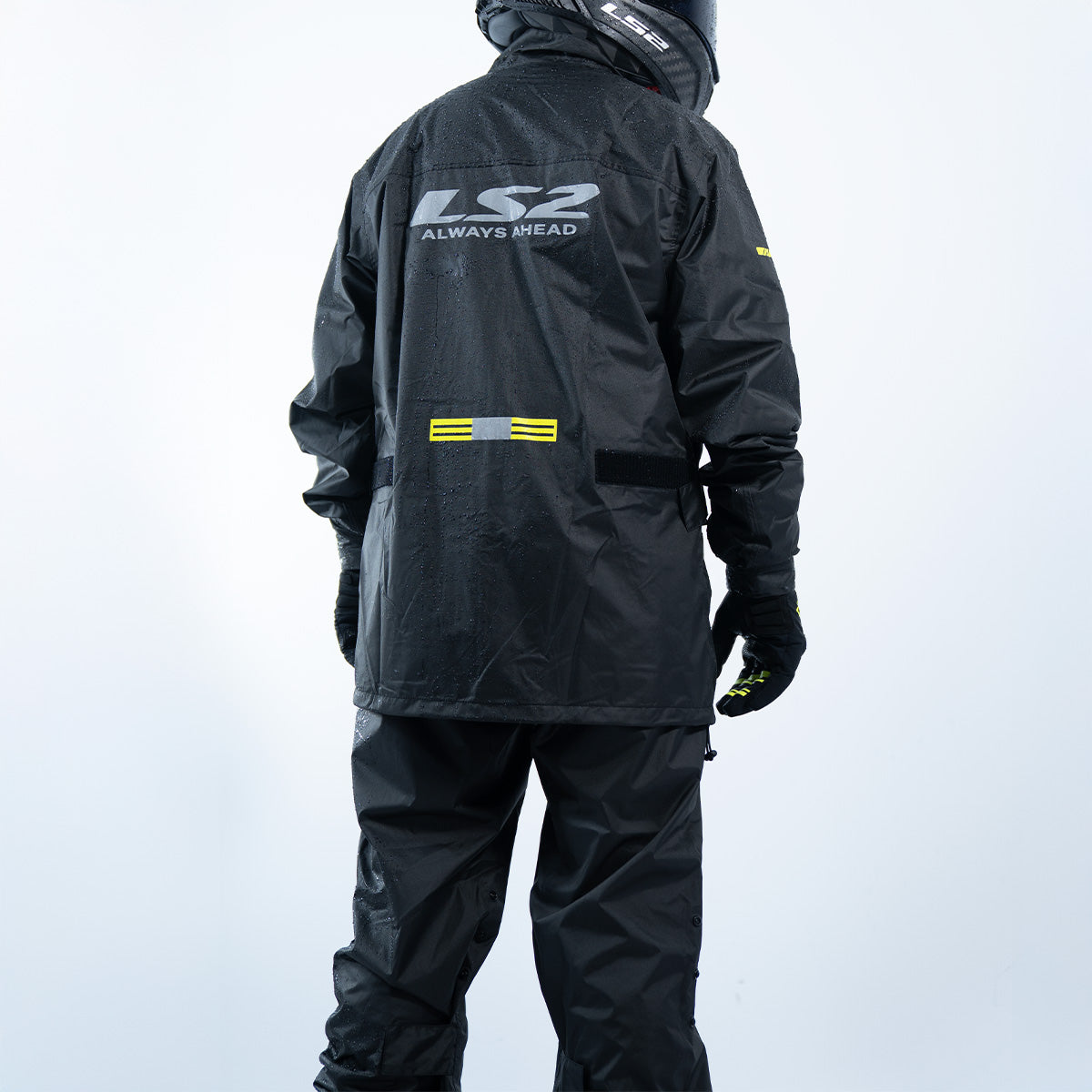 LS2 Set Antipioggia Giacca e Pantalone AQUA RAIN SUIT Black Nero Impermeabile e Traspirabile