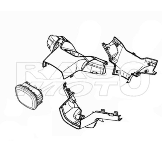 Askoll Kit Copri Manubrio Titanio + Fanale Completo Scooter NGS2 2020 Ricambio Originale