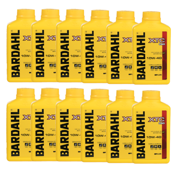 Bardahl XTC C60 SAE 10W40 12LT Olio Motore Scooter e Moto 100% Sintetico