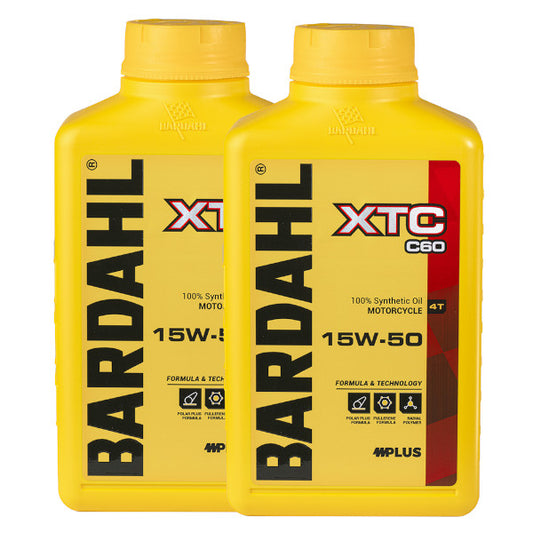 Bardahl XTC C60 SAE 15w50 2LT Olio Motore Scooter e Moto 100% Sintetico