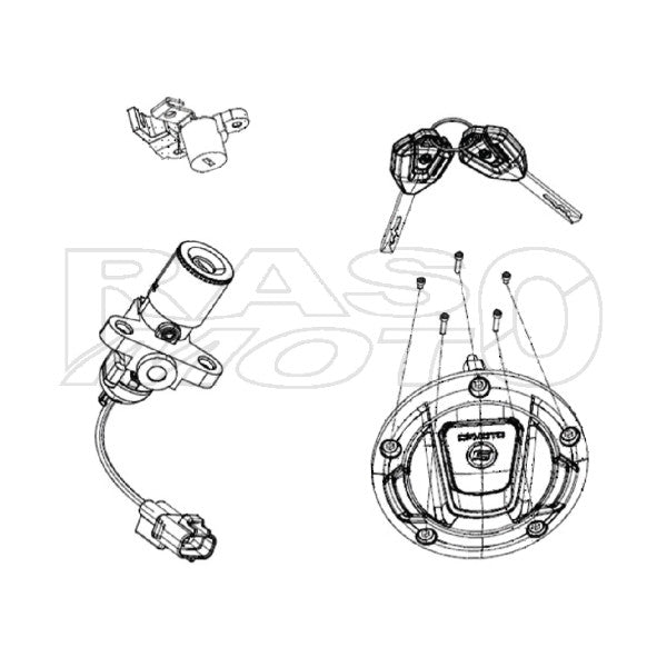 CFMoto Kit Set Chiavi e Serrature Moto MT450 Ricambio Originale CFR011108