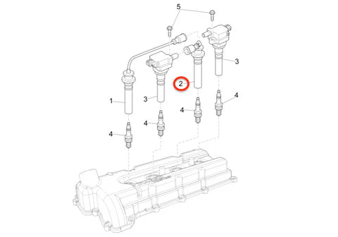 Piaggio CM279502 Cavo Candela Corto PORTER Benzina E6 - MAXXI E6 Ricambio Originale