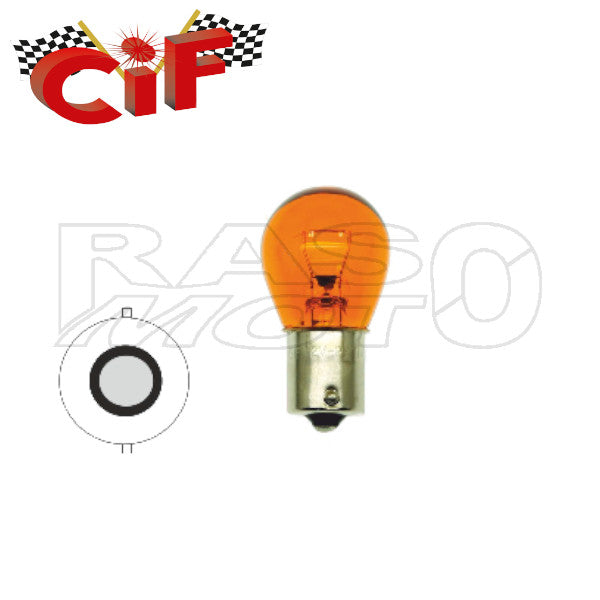 Cif 1413-FRA Lampadina BA 15s 12V-21W Colore Ambra - Luce Frecce Piaggio VESPA PX 125-150 - PX 125-150-200E - PX 125-150-200 ARCOBALENO - VESPA 125 T5