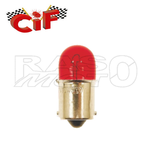 Cif 1419-RED Lampadina Rossa BA 15s  12V-10W Luce Stop Fanali Bianchi Piaggio VESPA PX PE - PX PE ARCOBALENO