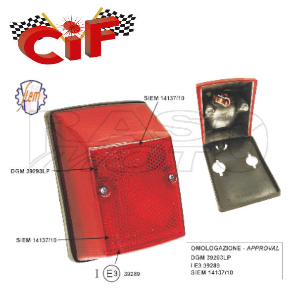 Cif 1772-OR Fanale Stop Posteriore Completo Di Guarnizione Omologato SIEM Piaggio VESPA PK 50 - PK S 50