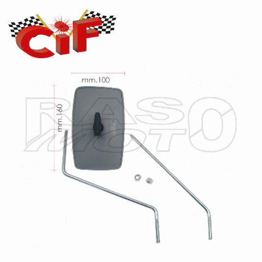Cif 20215 Right / Left Rearview Mirror Kit With 2 Rods Grey Piaggio APE 50 - P50 - MPV - P501 - P601V- CAR - P2