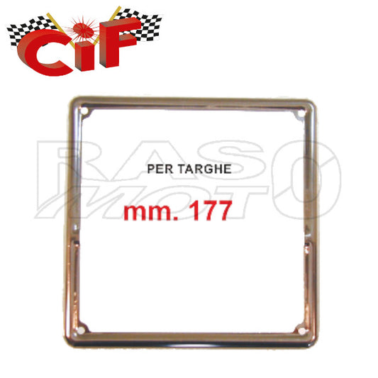 Cif 3277-CNT Cornice Targa In Ferro Cromato Tipo GRANDE 177mm Per Moto