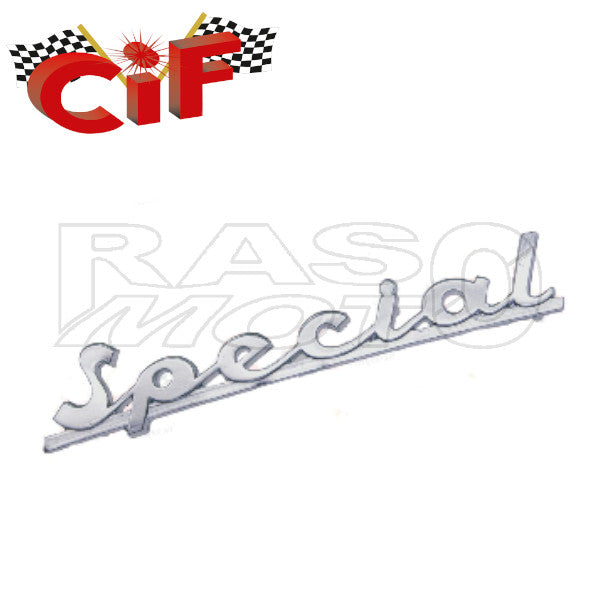 Cif 5728 Targhetta SPECIAL Traforata 130mm Posteriore Piaggio VESPA 50 SPECIAL 1969-1972