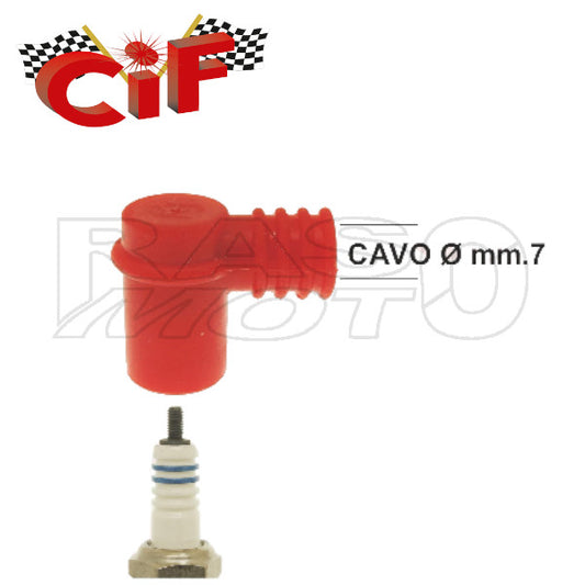 Cif 9125 Attacco Candela Filetto 4mm Silicone Rosso Scooter