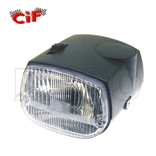 Cif 1581 Komplettes schwarzes Frontlicht Piaggio CIAO P - PV - PX - PXV