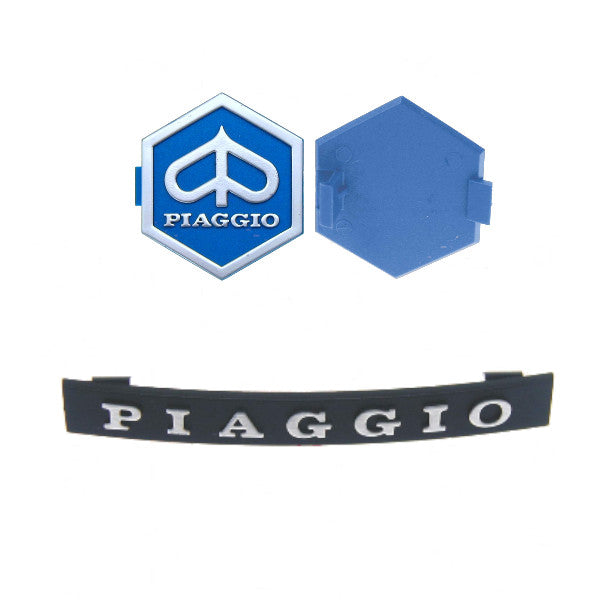 Cif Stemma Scudetto Ad Incastro + Targhetta In Plastica Piaggio VESPA PX ARCOBALENO - 125 T5 252970+232895