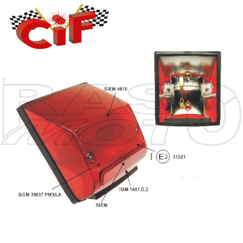 Cif Stop Fanale Posteriore Completo Originale SIEM C/Guarnizione Piaggio VESPA PX 125 - 150 - 200 E ARCOBALENO