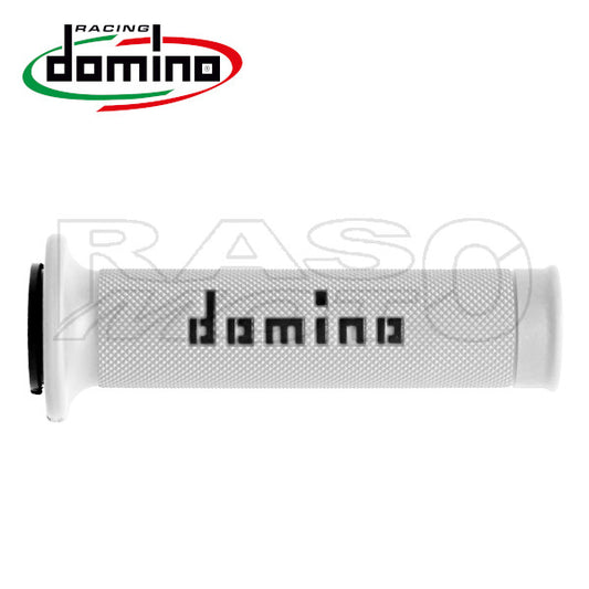 Domino Coppia Manopole Bianco / Nero ROAD-RACING Scooter e Moto