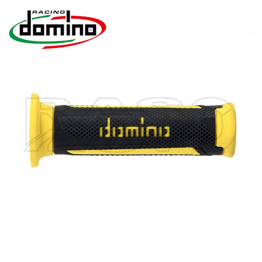 Domino Coppia Manopole Antracite / Giallo Turismo Moto E Scooter
