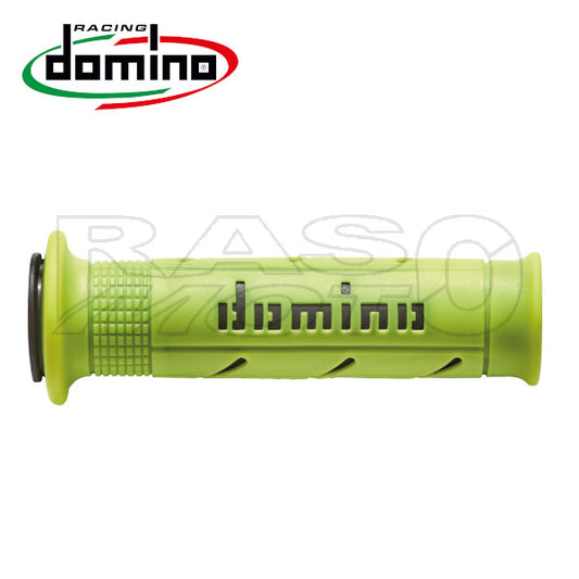 Domino Coppia Manopole Giallo Fluo / Nero ROAD-RACING Scooter E Moto