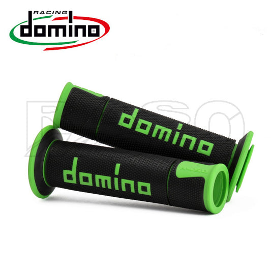 Domino Coppia Manopole Nero / Verde Racing Scooter e Moto