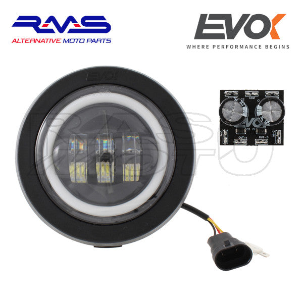EVOK Fanale Completo Anteriore IRON LED Con Convertitore Piaggio VESPA 50 - 125 FL - FL2 - HP 246410106