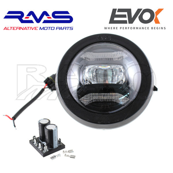 EVOK Faro Fanale Anteriore IRON LED Piaggio VESPA PK - PK S - PK XL - HP - N - RUSH 246472196