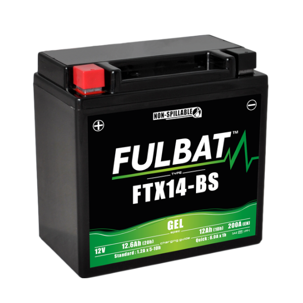 FULBAT Batteria Al Gel FTX14-BS / YTX14-BS 12V-12,6Ah Scooter E Moto BMW - HONDA - APRILIA - BENELLI - PIAGGIO - CAGIVA - GIELRA - HARLEY - KAWASAKI - KYMCO - MOTO GUZZI - ROYAL ENFIELD - SUZUKI - YAMAHA - TRIUMPH