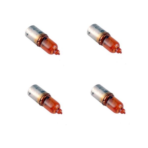 Kit 4 Lampadine 12V 6W BAX9S Alogena Arancio Scooter e Moto