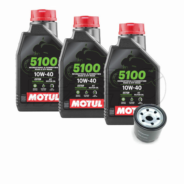 Kit Tagliando 3lt Olio Motul 5100 10W40 + Filtro Olio Originali CF Moto 650MT - 650NK - 650GT - 450 CL-C - 450MT - 450NK - 450SR
