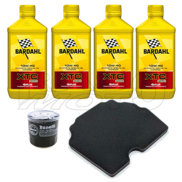 4Lt Bardahl XTC 10W-40 Service Kit + Oil + Air Filter BENELLI TRK 502 - 502 X Original Spare Part