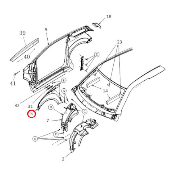 Ligier Kotflügel vorne rechts rechts JS50 Toledo Rot Original Ersatzteil 1410136