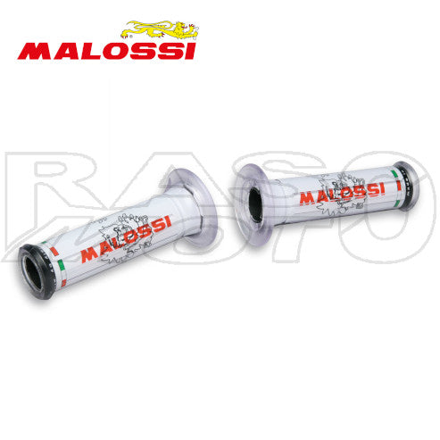 Malossi Paar weiße Griffe mit Ø 30 Griff mit Tribal Malossi Logo