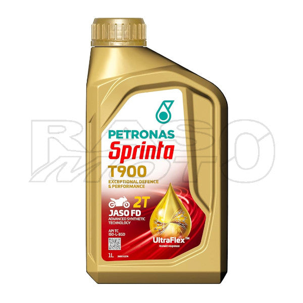 Petronas Sprinta Olio Miscela Motore T900 2T Moto e Scooter 100% Sintetico 1LT