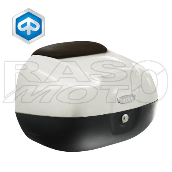 Piaggio Top Case Kit 37Lt Pearl White With Backrest + Support Kit MEDLEY 125-150 Original Spare Part CM277535+1B003247