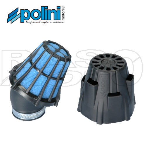 Polini Mushroom Air Filter Air Box In Black Plastic Scooter and Motorcycle Inclined 30' Inlet D.32