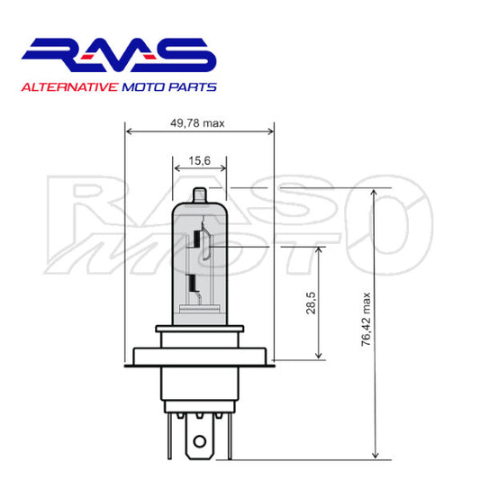 RMS Lampadina Blu HS1 FLOSSER  12V 35/35W Scooter E Moto 246510181