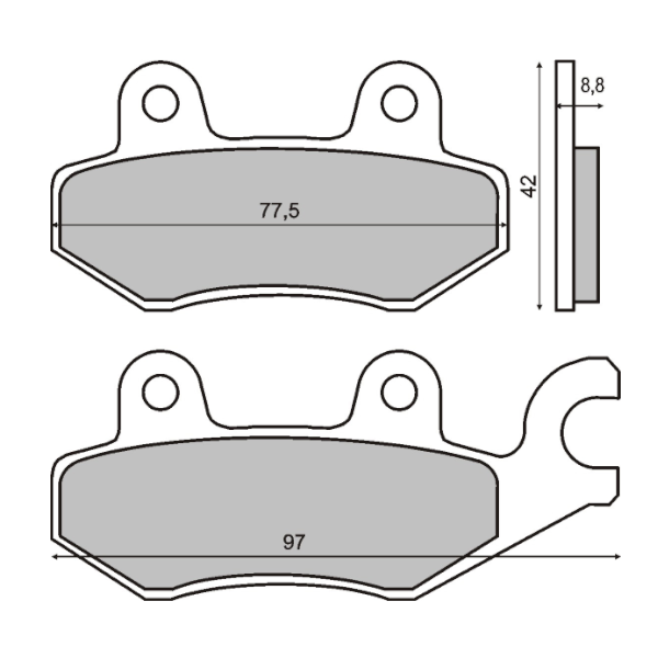 RMS Pastiglie Freno Organiche Honda SHADOW - VARADERO - Kymco AGILITY - DINK - PEOPLE - CF Moto UFORCE - Can-Am COMMANDER