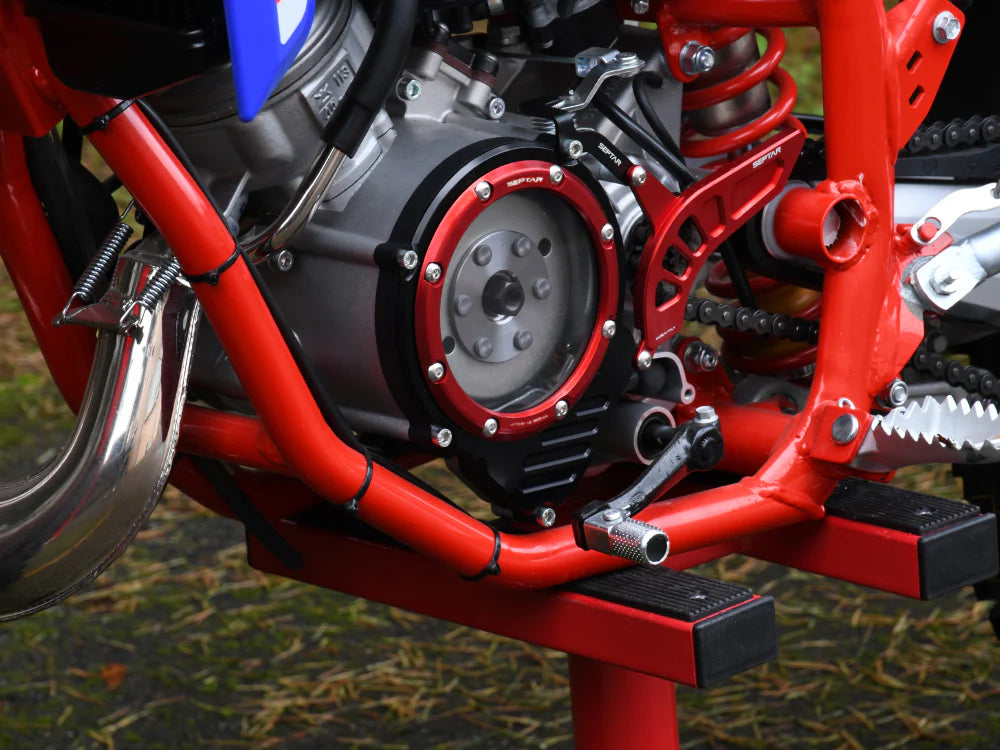 Carter Coperchio Rosso - Nero Accensione Trasparente CNC AM6 50cc BETA - FANTIC - VENT - HM - YAMAHA