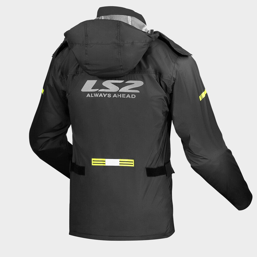LS2 Set Antipioggia Giacca e Pantalone AQUA RAIN SUIT Black Nero Impermeabile e Traspirabile
