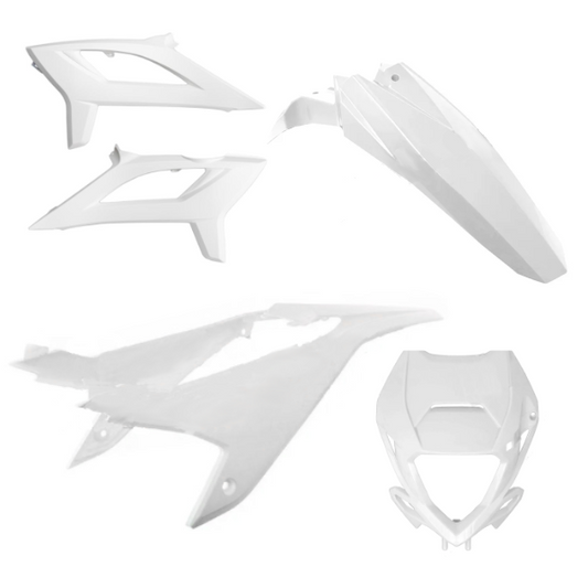 Beta Kit Carene Plastiche Bianco Parafango Anteriore + Mascherina + Convogliatori DX/SX + Parafango Posteriore RR MOTARD 2021-2025 Ricambio Originale