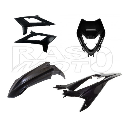 Beta Kit Carene Plastiche Nero Parafango Anteriore + Mascherina + Convogliatori DX/SX + Parafango Posteriore RR ENDURO 125 4T  Ricambio Originale