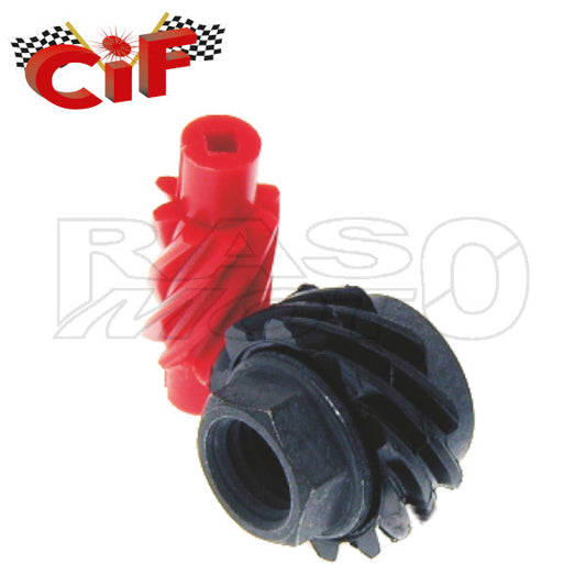 Cif 5677-A Coppia Pignoncino Ingranaggio Rinvio Contachilometri Piaggio VESPA 50 - 90 - 125 PRIMAVERA ET3 - PK  - PK XL