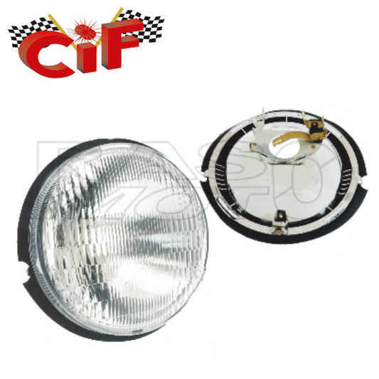 Cif 1712-OR Faro Fanale Gruppo Ottico Originale SIEM 135mm Con Porta Lampada Piaggio VESPA PK 50 - PK 50 XL - PK 50S - RUSH - 50 N