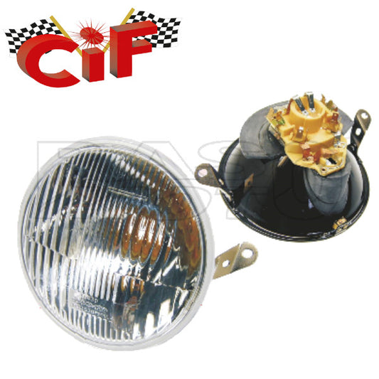 Cif 1714-OR Faro Fanale Gruppo Ottico Originale SIEM Con Portalampada Piaggio VESPA PX 125-150-200 1973-1983