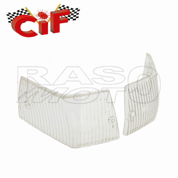 Cif 1727 Coppia Plastiche Frecce Bianche Trasparenti Posteriori Piaggio VESPA PX 30 ANNI - PX 125-150