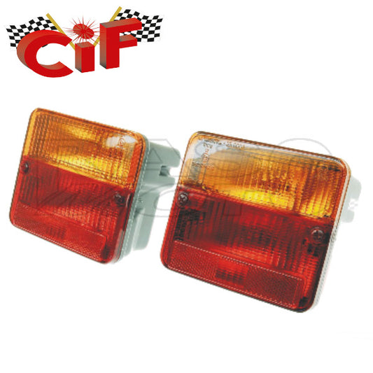 Cif 1814 Coppia Fanali Posteriore TRIOM Completi Con Lampadine Piaggio APE 50 TL - CAR - MAX - POKER