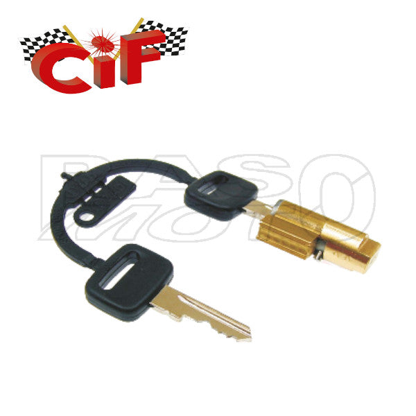 Cif 5647 Kit Serratura e Chiavi Bloccasterzo Modello Corto Guida Grossa 6mm Piaggio CIAO - CIAO PX - SI' - BRAVO - BOXER