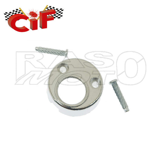 Cif 5657-HQ Coperchietto Cromato Per Serratura Completo Di Ribattini Piaggio VESPA 50 - 125 - APE TM P 50