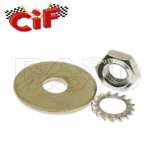 Cif 6645-KT Kit Dado E Rondella Montaggio Attacco Superiore Ammortizzatore Anteriore Piaggio VESPA PK - N - PX - PXE - T5 - COSA - ET2 - ET4 - GTS - LX - SPINT - S - ZIP - MP3 - SKIPPER