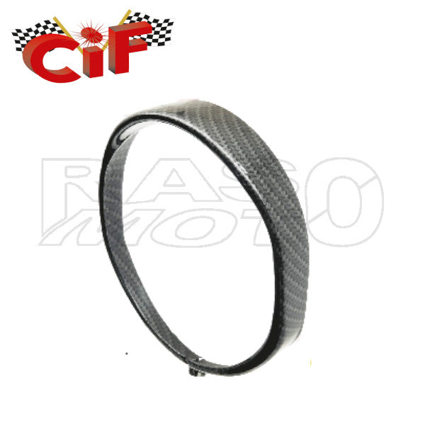 Cif 7341-CARB Ghiera Fanale Anteriore In Acciaio Inox Carbon Look Piaggio VESPA 50 - 90 - 125 PRIMAVERA - ET3 - 125 SUPER - 150 SUPER