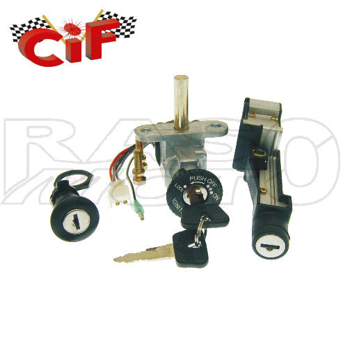 Cif Kit 3pz Blocchetto Avviamento + Serratura Sella + Bauletto Malaguti F12 PHANTOM 50