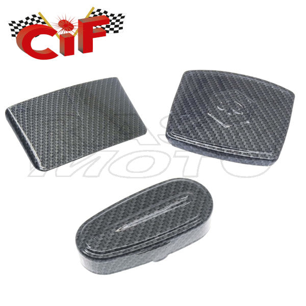 Cif Kit Carbon Look VESPA 50 SPECIAL Coperchio Foro Contachilometri + Visiera Stop Posteriore + Coperchio Molleggio Forcella