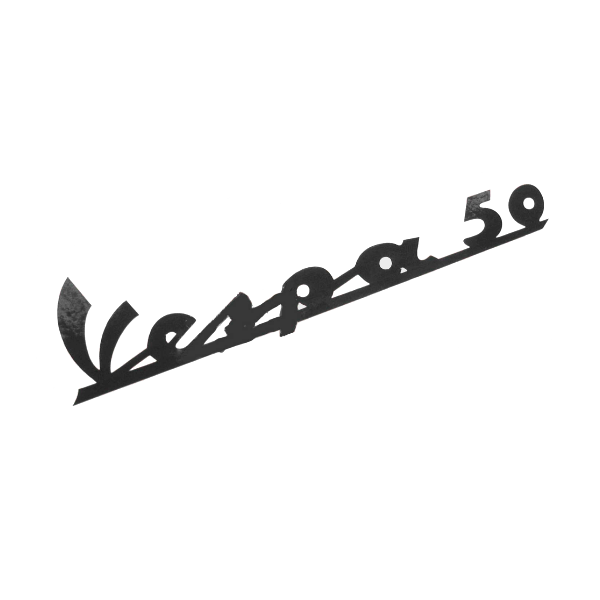 Cif Targhetta VESPA 50 PVC Adesiva Nera Scudo Anteriore Piaggio VESPA 50 1963-1971