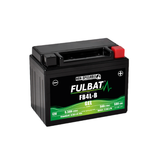 FULBAT Batteria Al Gel FB4L-B / YB4L-B 12V-5,3Ah Scooter E Moto PIAGGIO - APRILIA - BENELLI - BETA - GILERA - CAGIVA - DERBI - PEUGEOT - HONDA - SYM - KAWASAKI - MALAGUTI - SUZUKI - MBK - YAMAHA